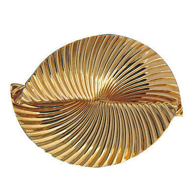 Vintage Designer Tiffany + Co 18k Folded Gold Swirl Double Stem Gold Clip Pin – image 3
