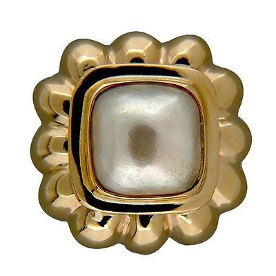 Vitnage Designer Ma 14k Gold Shrimp Style 11mm Silvery Grey Mobe Pearl Ring – image 3
