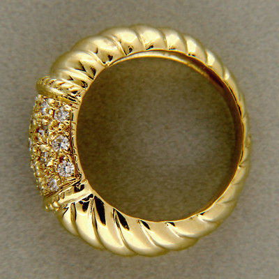 Vintage .33ct 18k Gold 8mm Shrimp Full White Sparkly Diamond Top Dome Ring – image 8