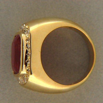 Vintage Cushion 3.80ct Pink Tourmaline .25ct Round Full Cut Diamond 18k Ring – image 2