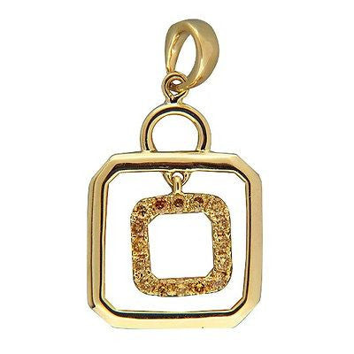 Vintage 14k Gold 8 Sided 16 Natural Fancy Yellow Diamond Pendant Hanging Center – image 2