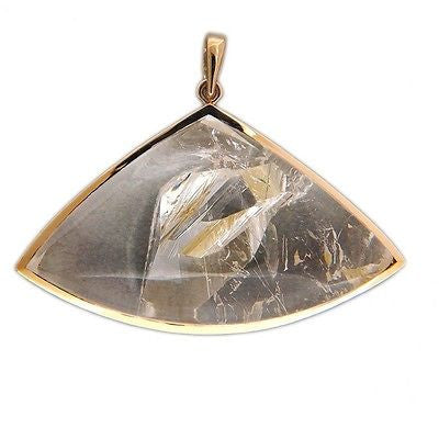 Vintage Estate 49.59ct Rare Manifestor Quartz Crystal 18k Yellow Gold Pendant – image 3