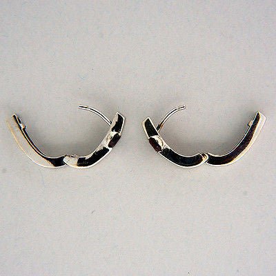 Vintage Deep Reddish Brown .80CT Oval Garnet 14k White Gold 15mm Hoop Earrings – image 6