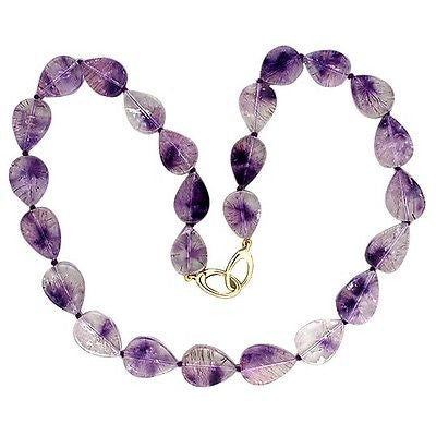 Vintage Pear Quartz Amethyst Cocoxanite Necklace 14k Catch – image 4