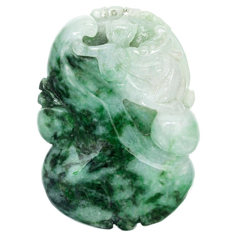 Jadeite Jade Unset Carved Palm Stone