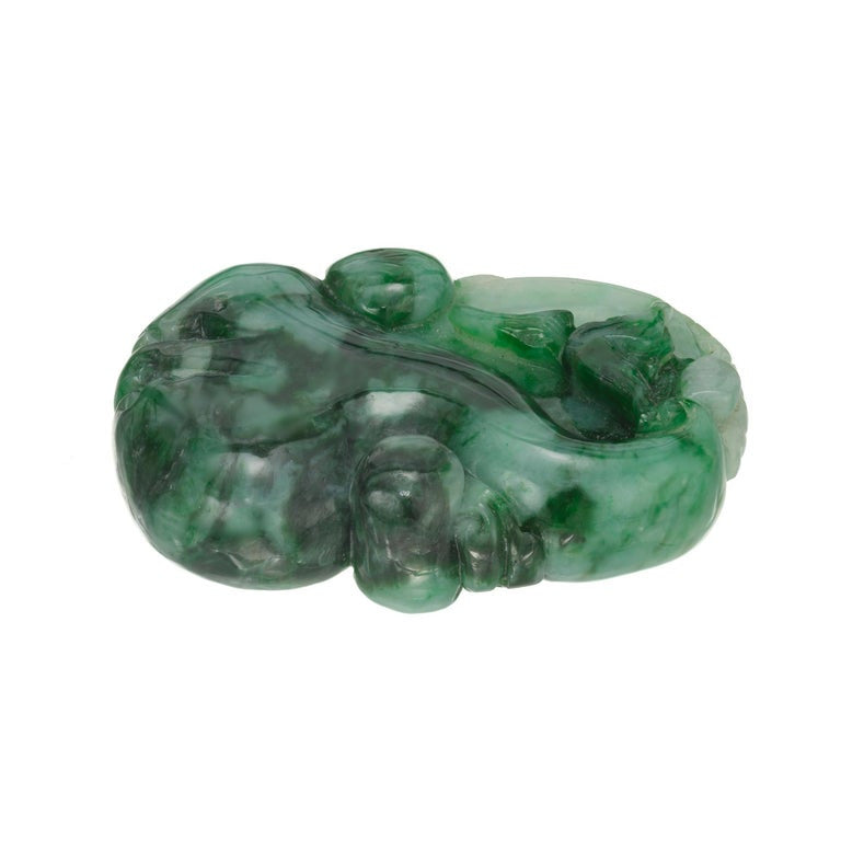 Jadeite Jade Unset Carved Palm Stone – image 2
