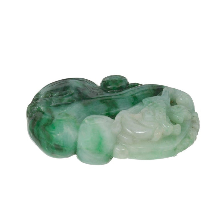Jadeite Jade Unset Carved Palm Stone – image 5