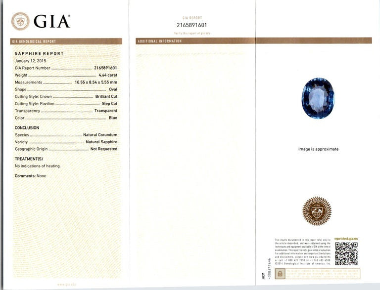 4.64 Carat Oval Loose Blue Sapphire Gemstone – image 5