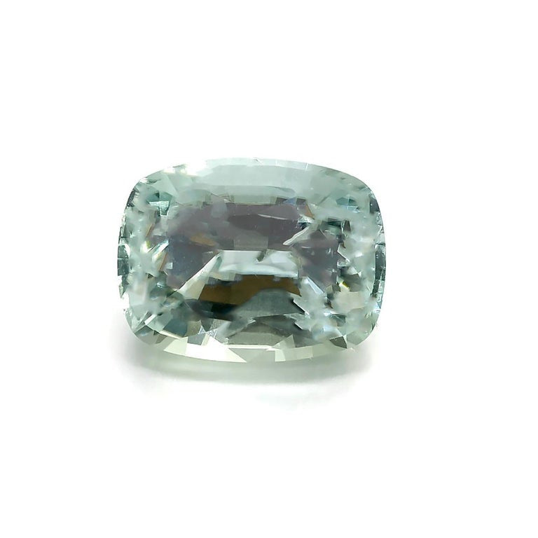 7.47 Carat Light Mint Green Loose Gem Cushion Cut Tourmaline – image 2