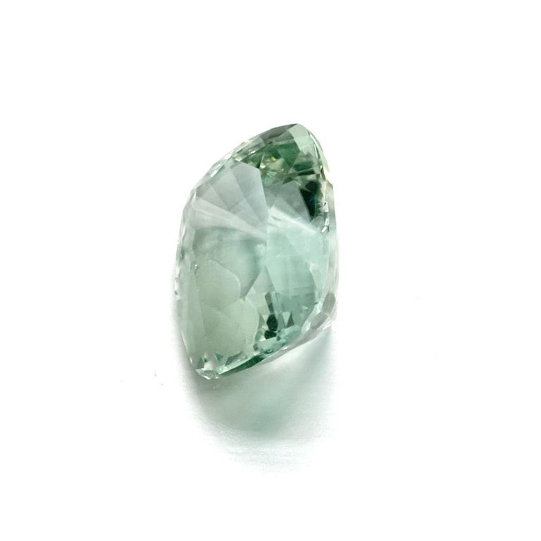 7.47 Carat Light Mint Green Loose Gem Cushion Cut Tourmaline – image 3