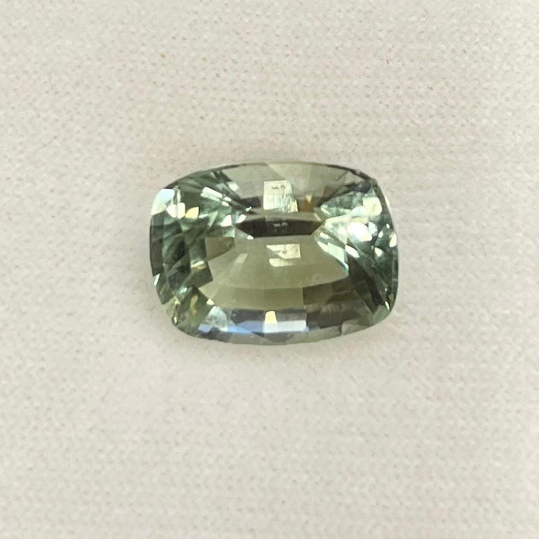 7.47 Carat Light Mint Green Loose Gem Cushion Cut Tourmaline – image 4