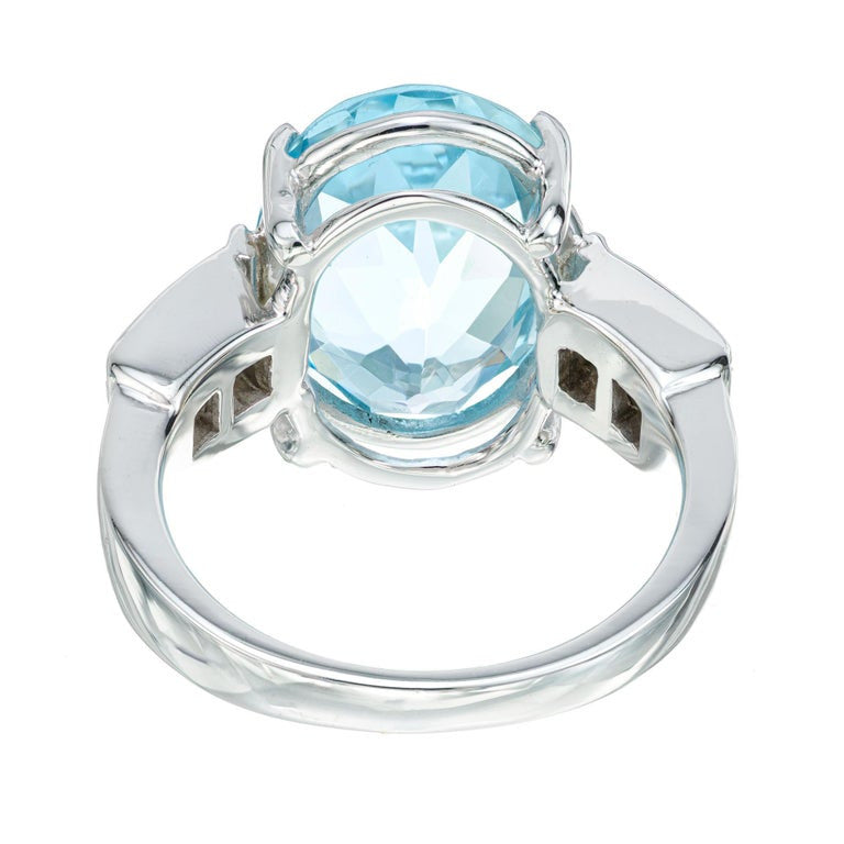 6.30 Carat Aquamarine Diamond White Gold Ring – image 4