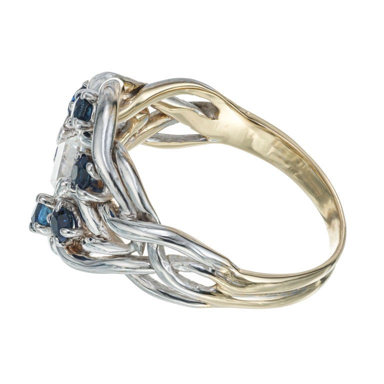 .60 Carat Diamond Sapphire White Gold Knot Ring – image 5