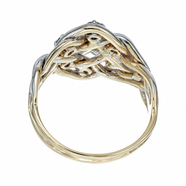 .60 Carat Diamond Sapphire White Gold Knot Ring – image 6