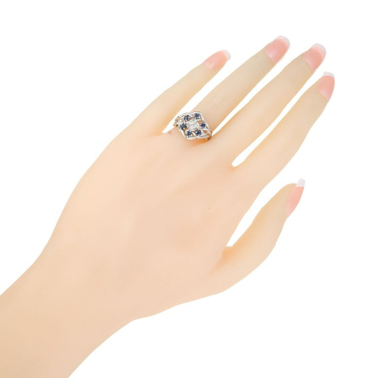 .60 Carat Diamond Sapphire White Gold Knot Ring – image 7