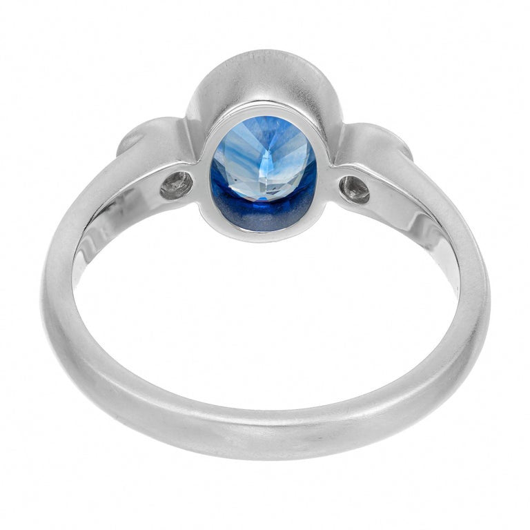 Peter Suchy GIA Certified 1.43 Carat Sapphire Diamond Gold Engagement Ring – image 6