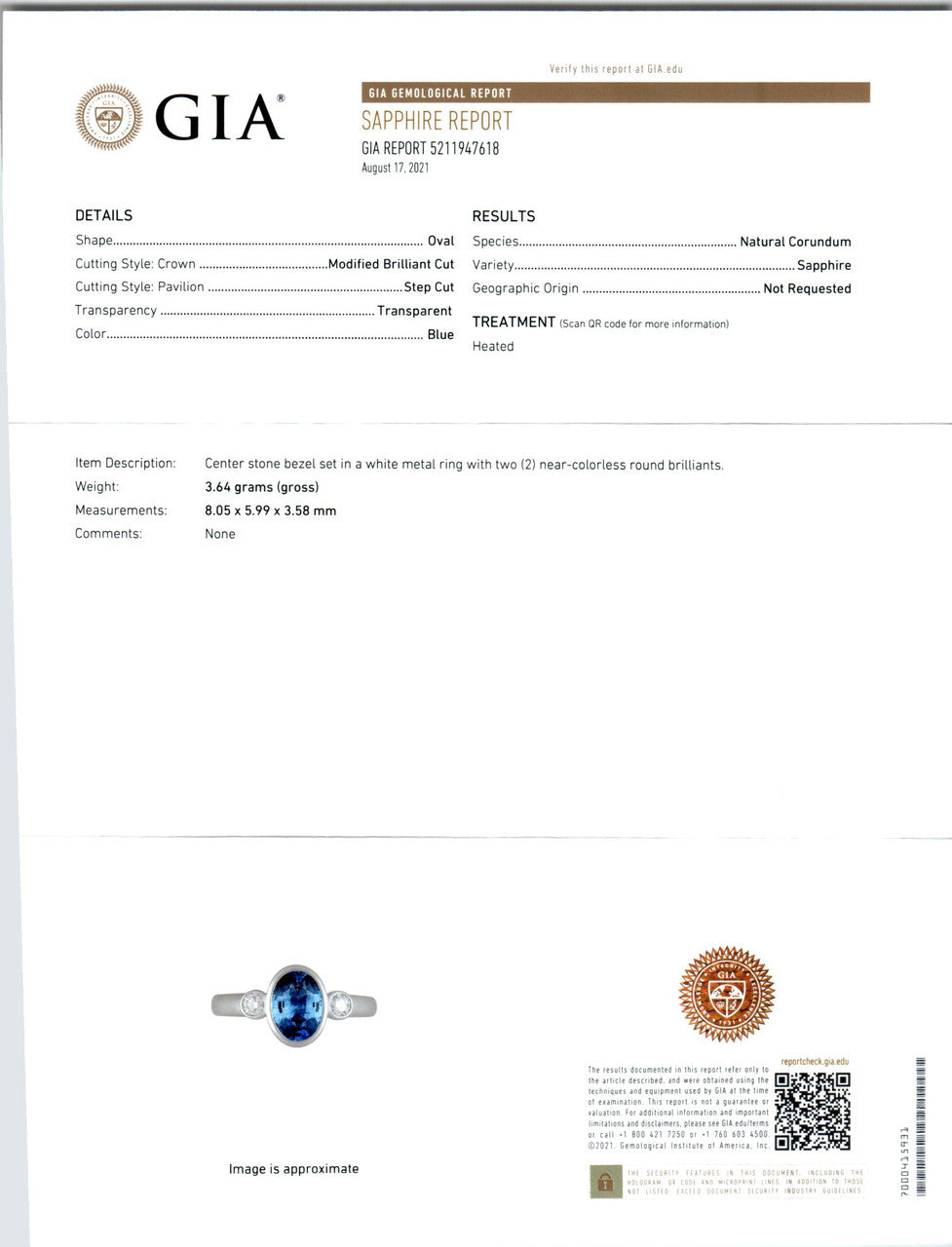 Peter Suchy GIA Certified 1.43 Carat Sapphire Diamond Gold Engagement Ring – image 4