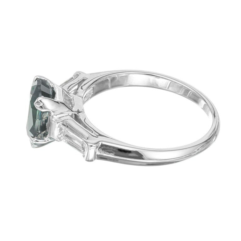 Peter Suchy GIA Certified 1.82 Carat Sapphire Diamond Platinum Engagement Ring – image 5