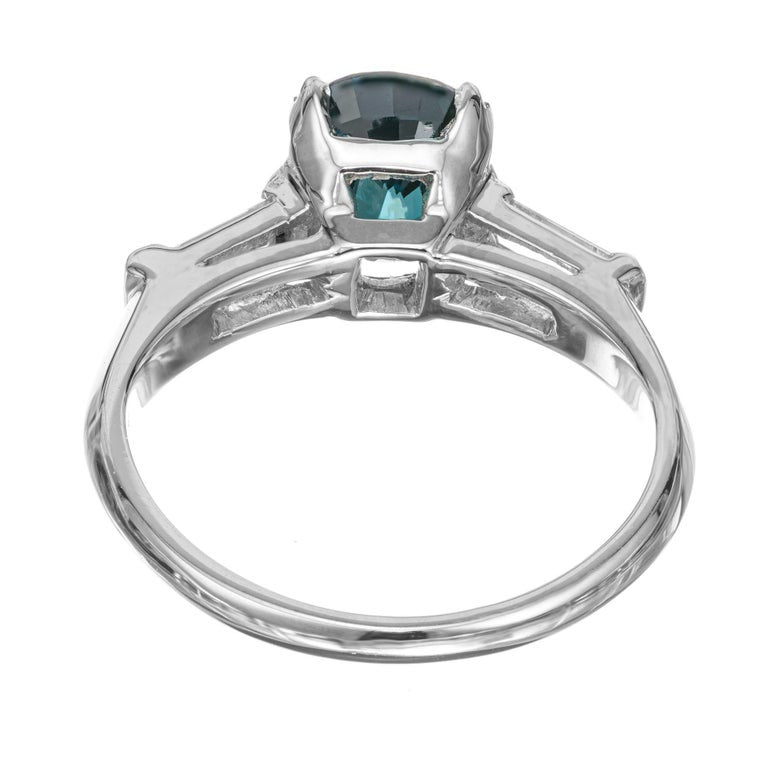 Peter Suchy GIA Certified 1.82 Carat Sapphire Diamond Platinum Engagement Ring – image 6