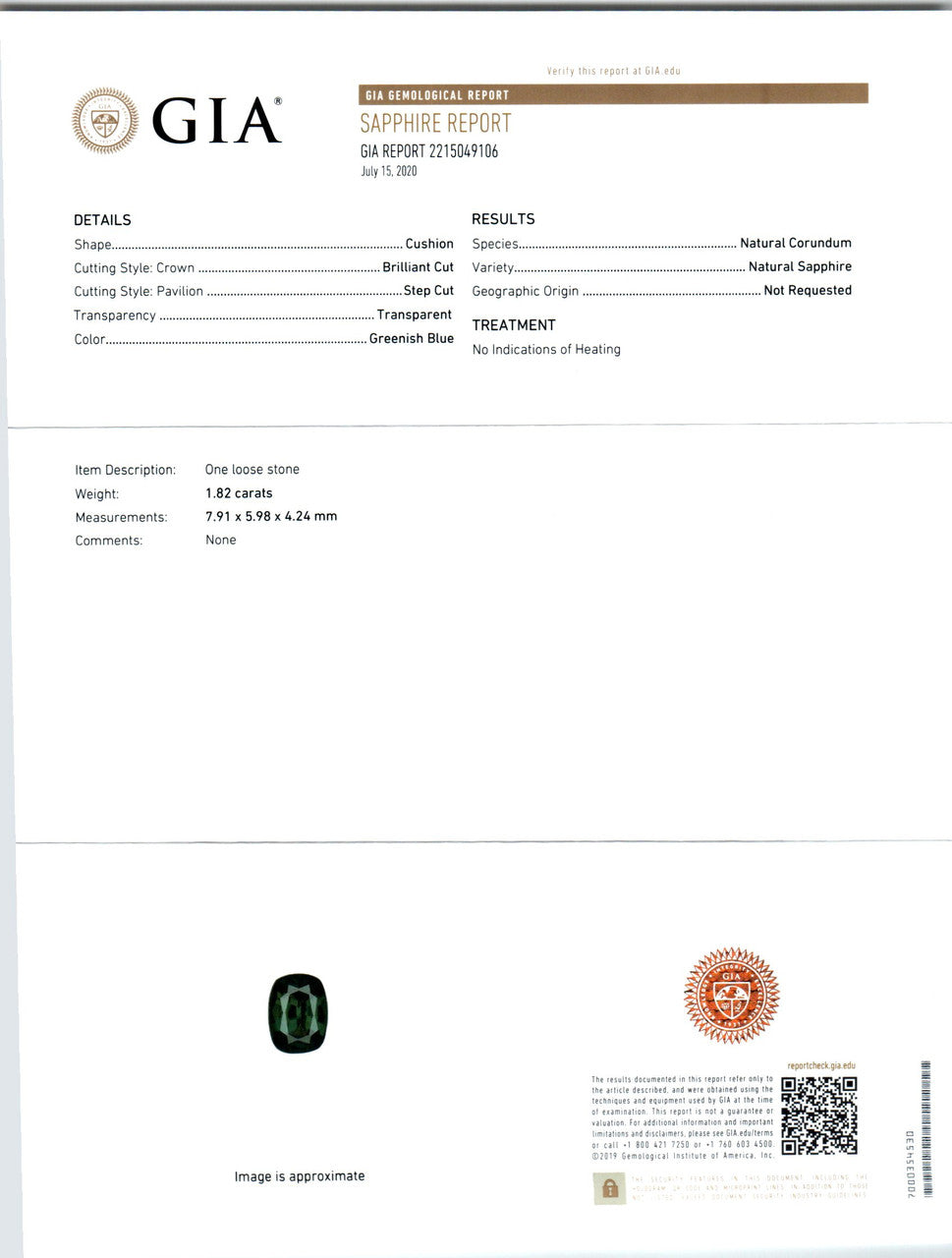Peter Suchy GIA Certified 1.82 Carat Sapphire Diamond Platinum Engagement Ring – image 4