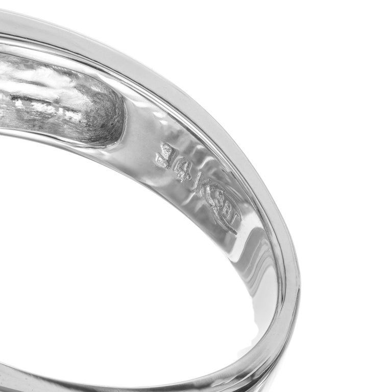1.00 Carat Aqua Sapphire Diamond White Gold Ring – image 7