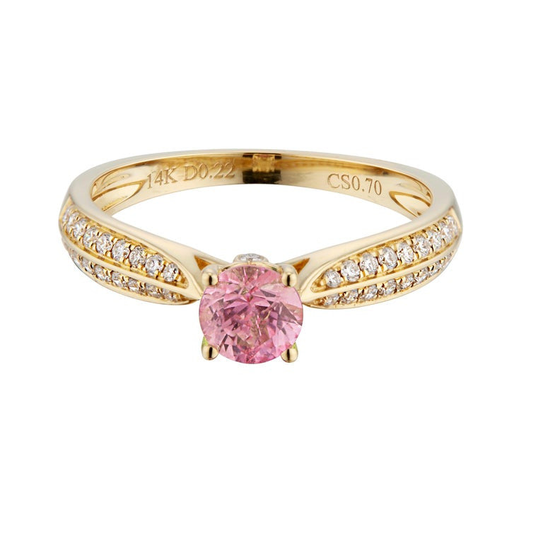 .70 Carat Sapphire Diamond Yellow Gold Engagement Ring – image 2