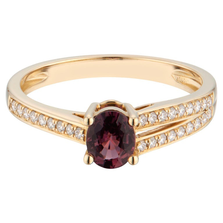 .54 Carat Red Ruby Diamond Yellow Gold Engagement Ring
