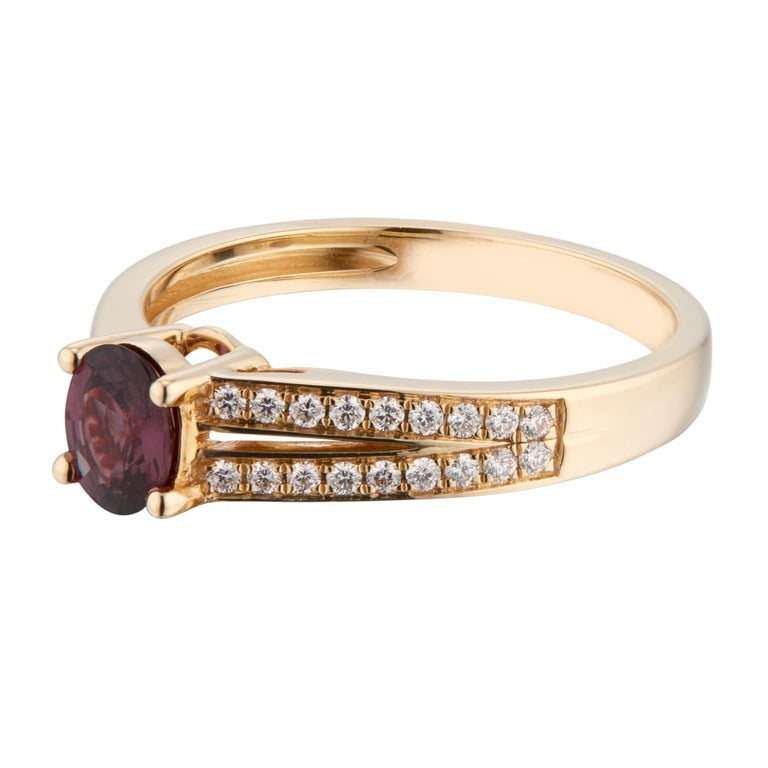 .54 Carat Red Ruby Diamond Yellow Gold Engagement Ring – image 2