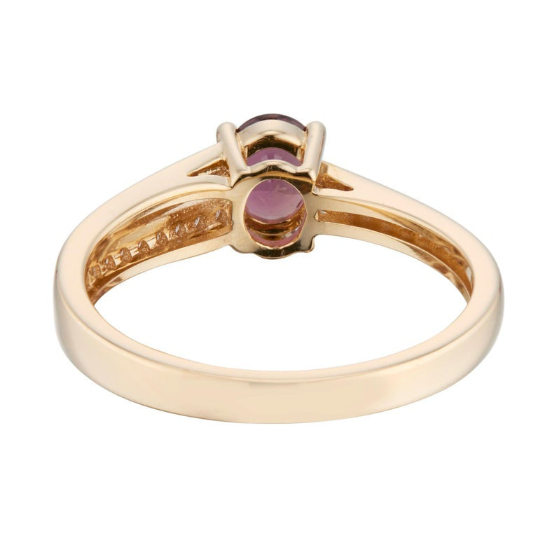 .54 Carat Red Ruby Diamond Yellow Gold Engagement Ring – image 3
