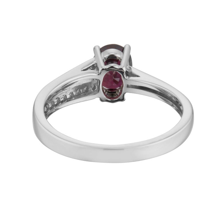 1.35 Red Ruby Diamond White Gold Engagement Ring – image 4