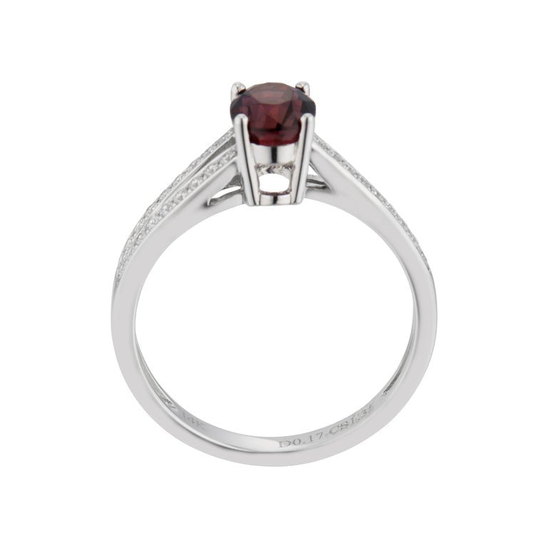 1.35 Red Ruby Diamond White Gold Engagement Ring – image 5