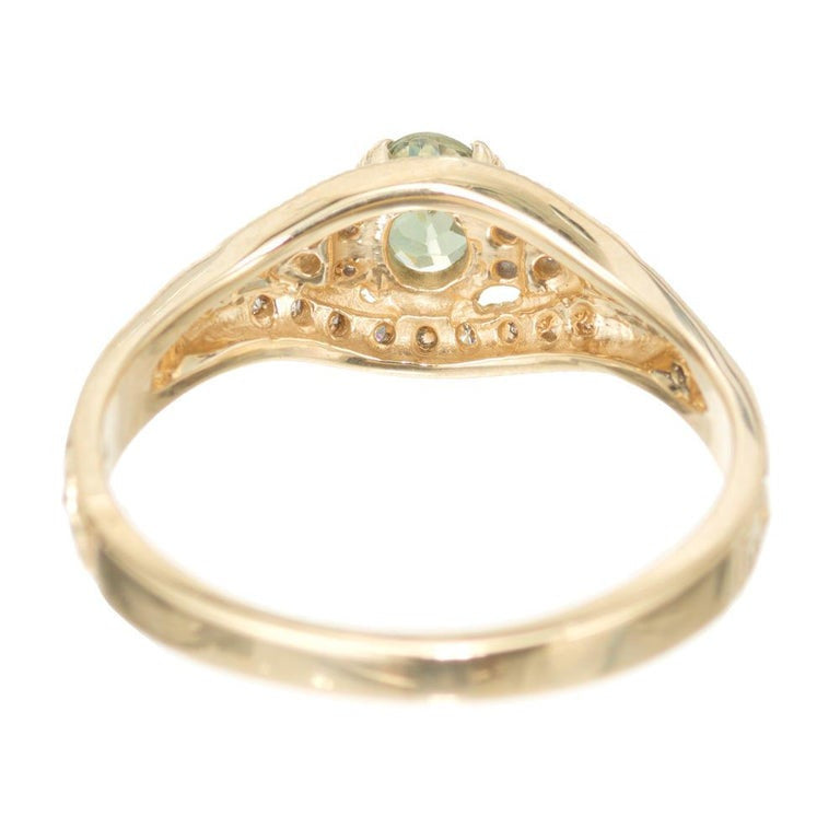 GIA Certified .40 Carat Chrysoberyl Diamond Yellow Gold Engagement Ring – image 5