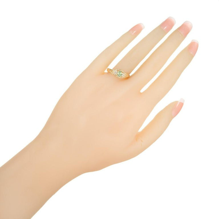 GIA Certified .40 Carat Chrysoberyl Diamond Yellow Gold Engagement Ring – image 7