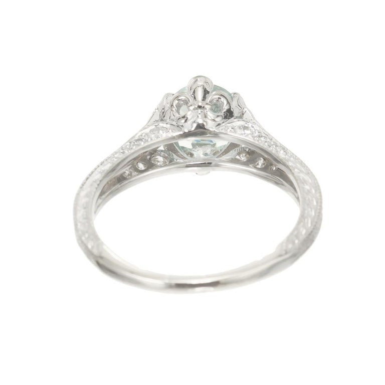 .94 Carat Aqua Diamond White Gold Engagement Ring – image 4