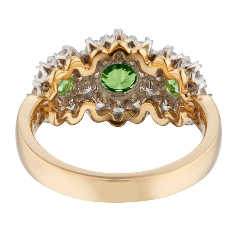 GIA Certified .70 Carat Garnet Diamond Gold Platinum Three-Stone Ring – image 5