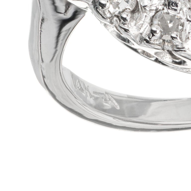 4.20 Carat Blue Topaz Diamond Halo White Gold Ring – image 6
