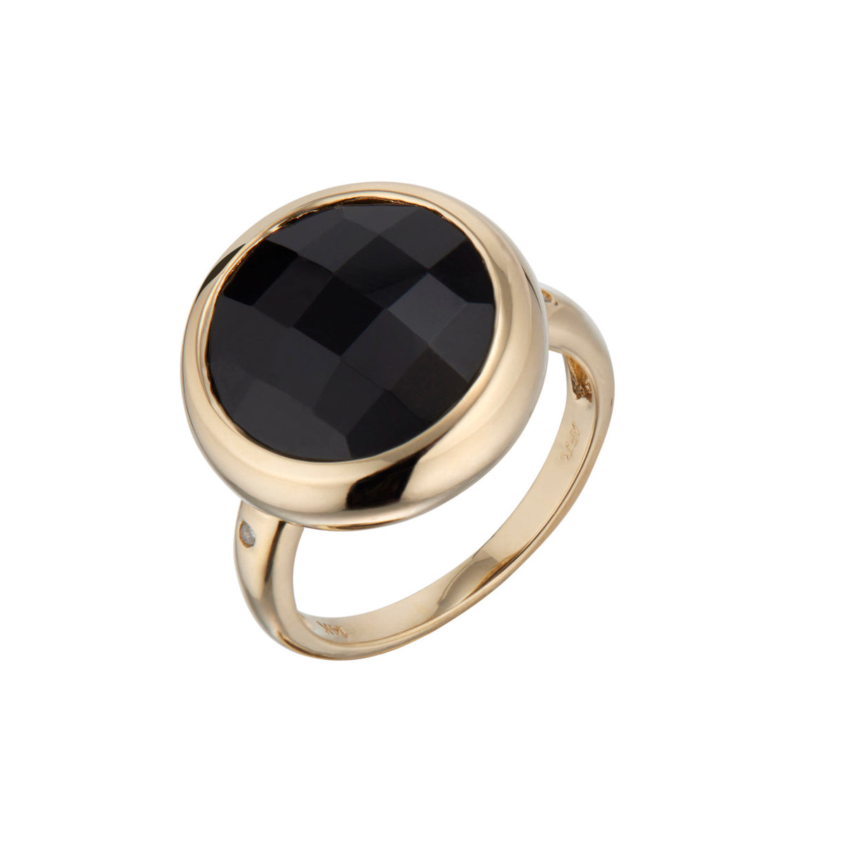 Onyx Diamond Yellow Gold Ring