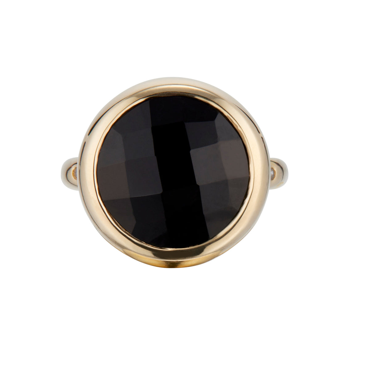Onyx Diamond Yellow Gold Ring – image 2