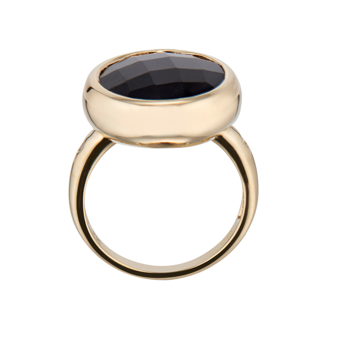 Onyx Diamond Yellow Gold Ring – image 5