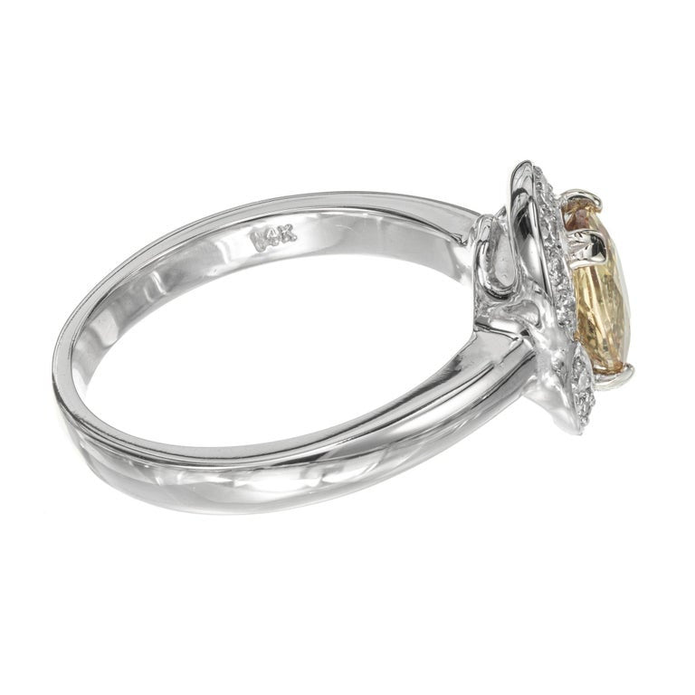 Peter Suchy GIA Certified 1.16 Carat Oval Sapphire Diamond 14k White Gold Ring – image 5