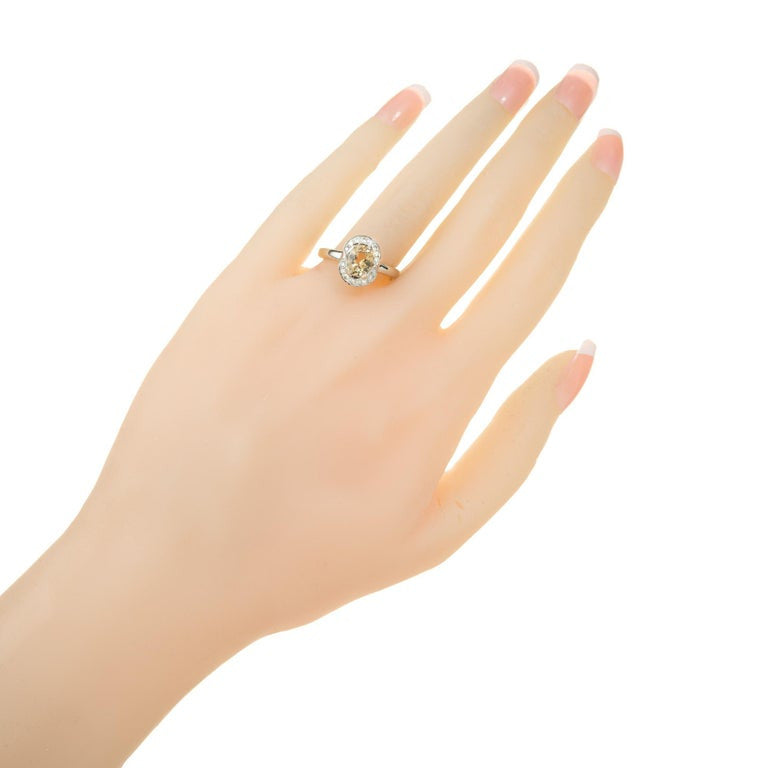 Peter Suchy GIA Certified 1.16 Carat Oval Sapphire Diamond 14k White Gold Ring – image 8