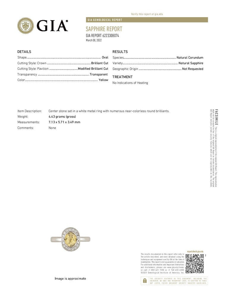 Peter Suchy GIA Certified 1.16 Carat Oval Sapphire Diamond 14k White Gold Ring – image 3