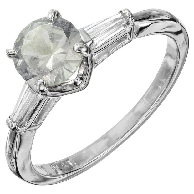 GIA 1.09 Carat Montana Sapphire Diamond Platinum Engagement Ring
