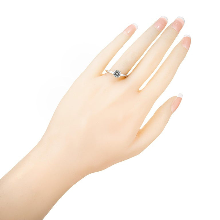 GIA 1.09 Carat Montana Sapphire Diamond Platinum Engagement Ring – image 7