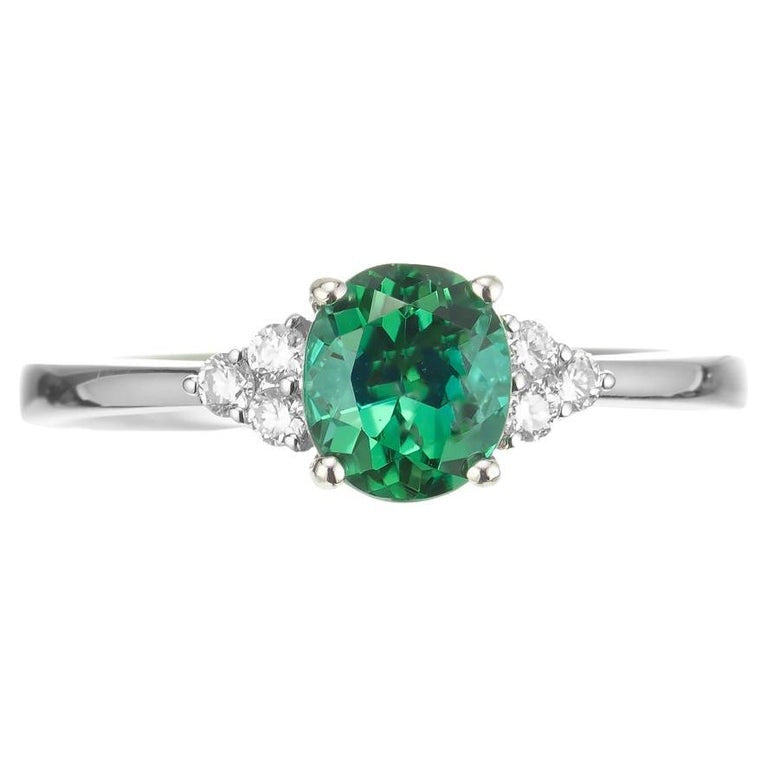 Peter Suchy 1.00 Carat Tourmaline Diamond White Gold Engagement Ring