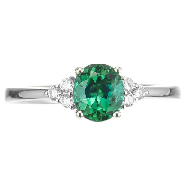 Peter Suchy 1.00 Carat Tourmaline Diamond White Gold Engagement Ring