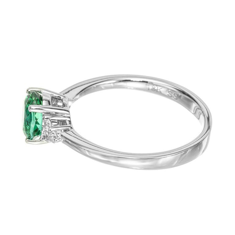 Peter Suchy 1.00 Carat Tourmaline Diamond White Gold Engagement Ring – image 4
