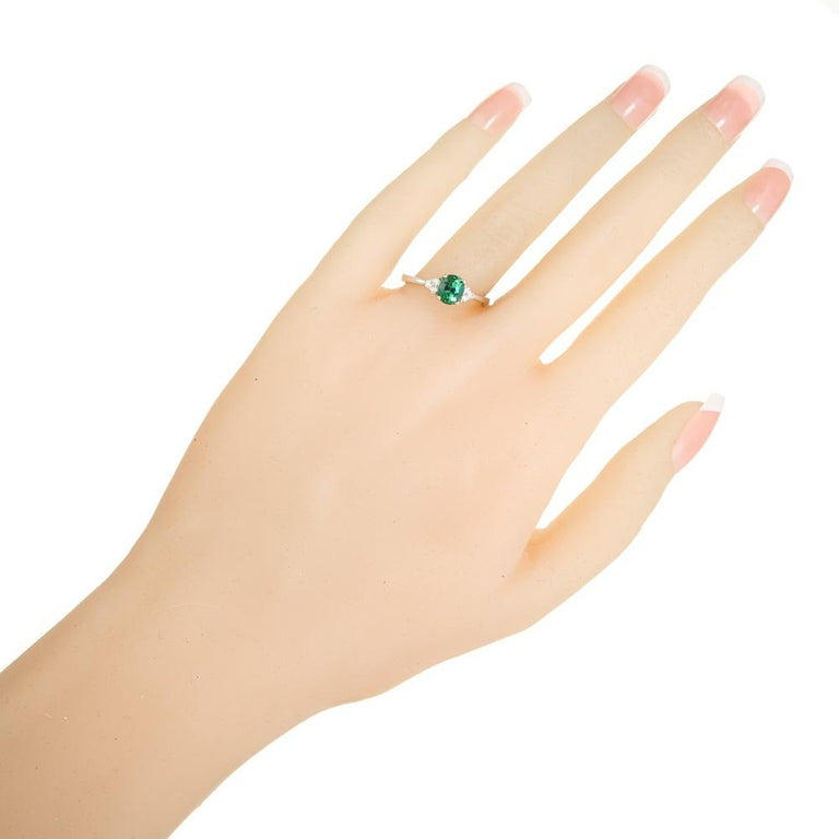 Peter Suchy 1.00 Carat Tourmaline Diamond White Gold Engagement Ring – image 7