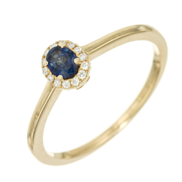 Peter Suchy .25 Carat Sapphire Diamond Yellow Gold Engagement Ring
