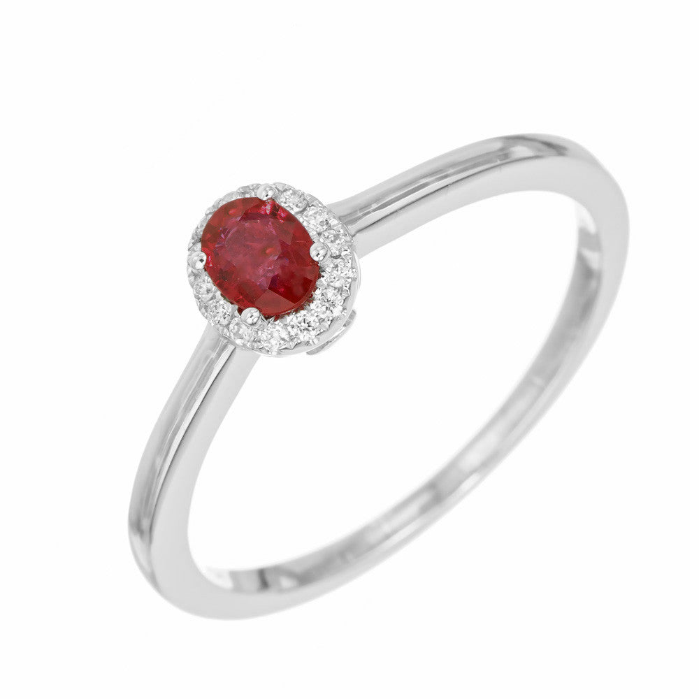 Peter Suchy .20 Carat Ruby Diamond White Gold Engagement Ring – image 2